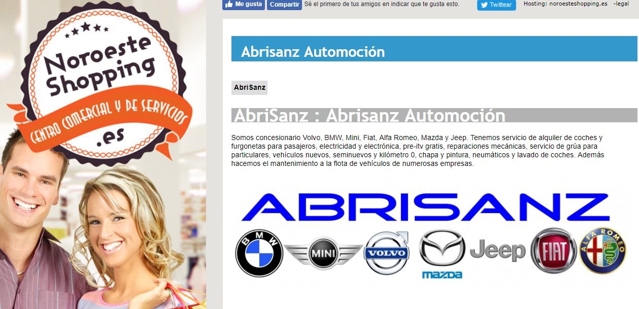 Abrisanz Automoción ya está en Noroeste Shopping, el centro comercial online de la comarca