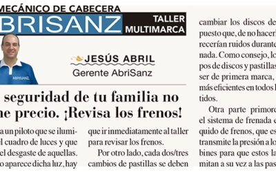 CONSEJOS ABRISANZ: «La seguridad de tu familia no tiene precio. ¡Revisa los frenos!»