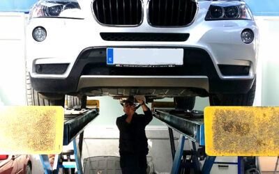 Labores de mantenimiento en la caja de cambios y caja de transfer de un BMW X3